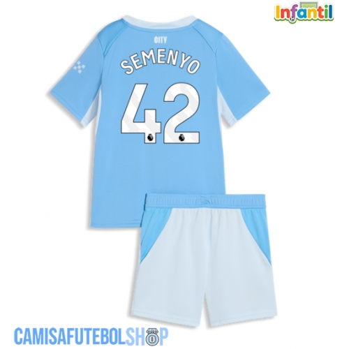 Camisa de time de futebol Manchester City Antoine Semenyo #42 Replicas 1º Equipamento Infantil 2026-27 Manga Curta (+ Calças curtas)